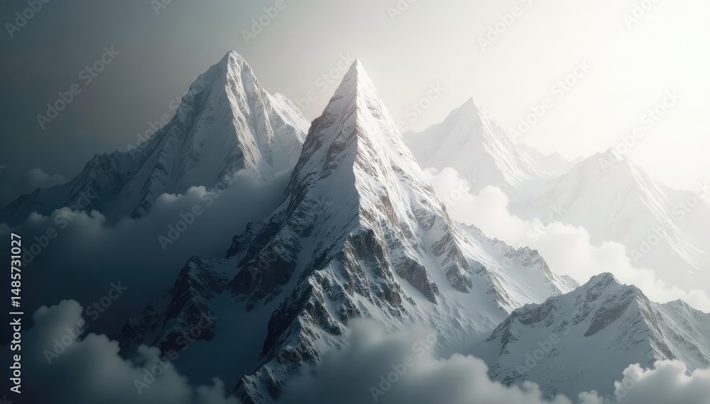 Obraz premium Subtle grayscale triangle motif, minimalist style, backdrop, graphic, illustration