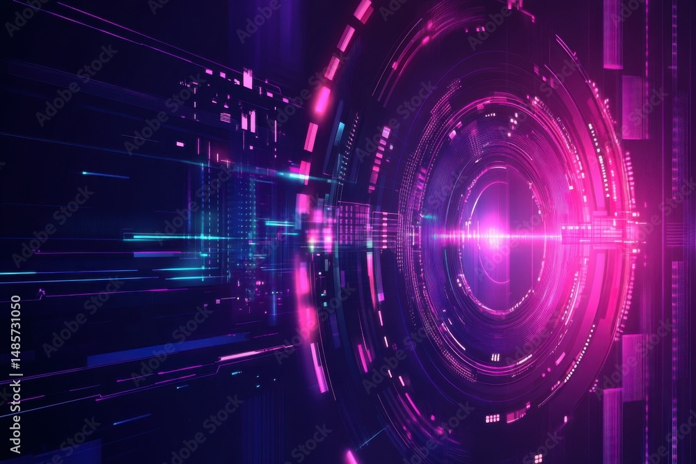 Obraz premium Futuristic Digital Tunnel