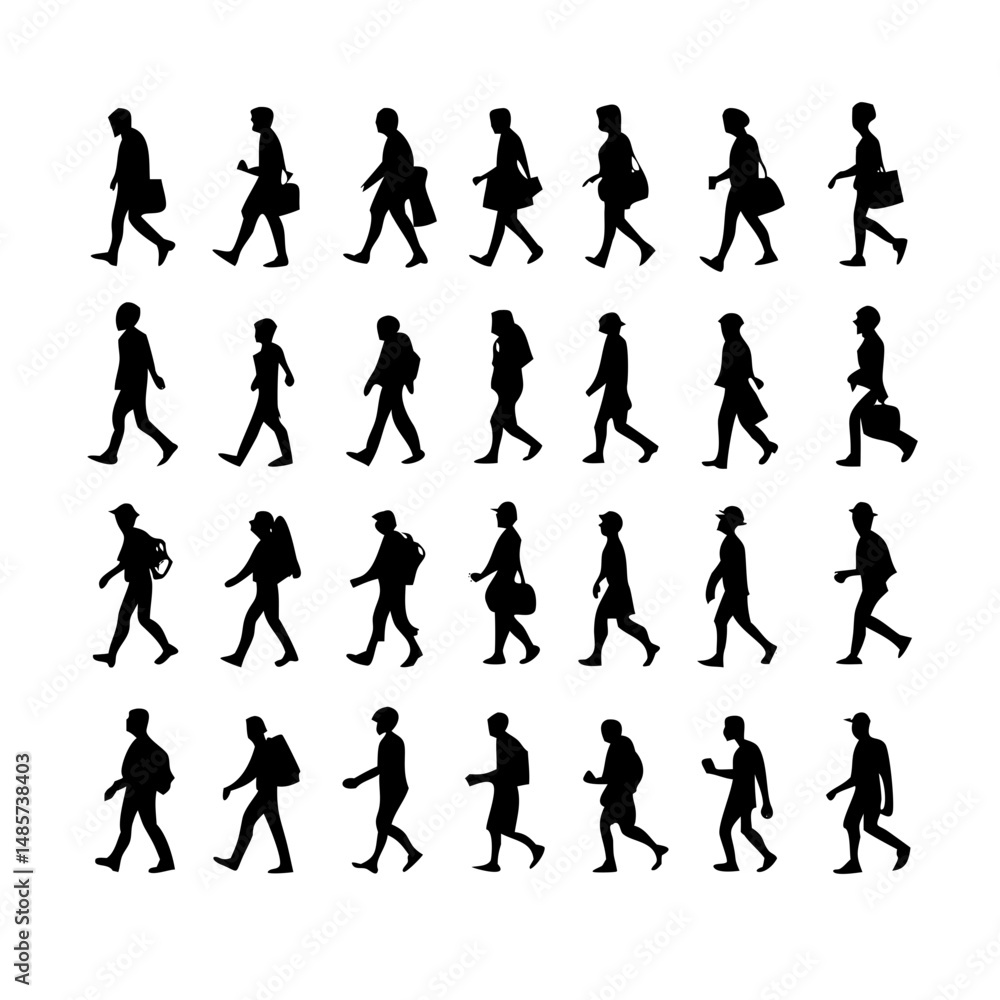 Fototapeta premium 25 People: A Dynamic Set of Diverse Figures