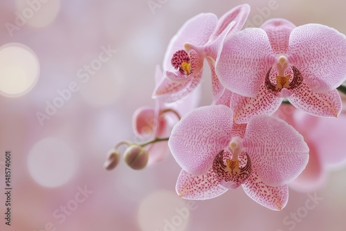 Wallpaper Mural Delicate pink orchids bloom against a soft, blurred background Torontodigital.ca