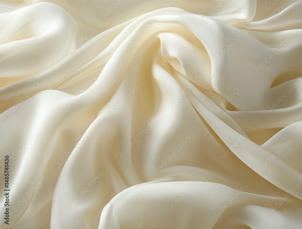 Soft, flowing fabric in cream tones with delicate textures. Soft, flowing fabric in cream tones with delicate textures.