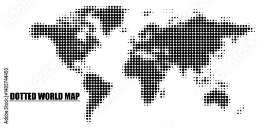 Dotted world map on white background. Eps 10