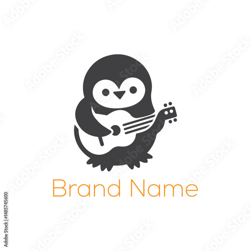 Chilly Tunes: The Ultimate Guitarist Penguin Logo. CMYK color mode. Fully vector file.