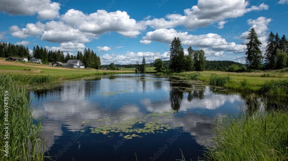 Serene Reflections on a Beautiful Summer Day Serene Reflections on a Beautiful Summer Day
