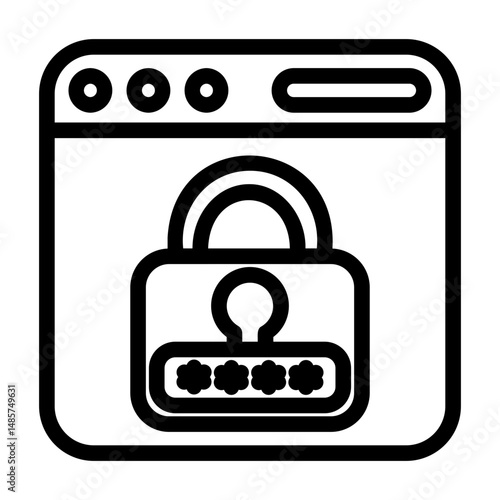a series of icons containing security controls, protection, passwords, security technology