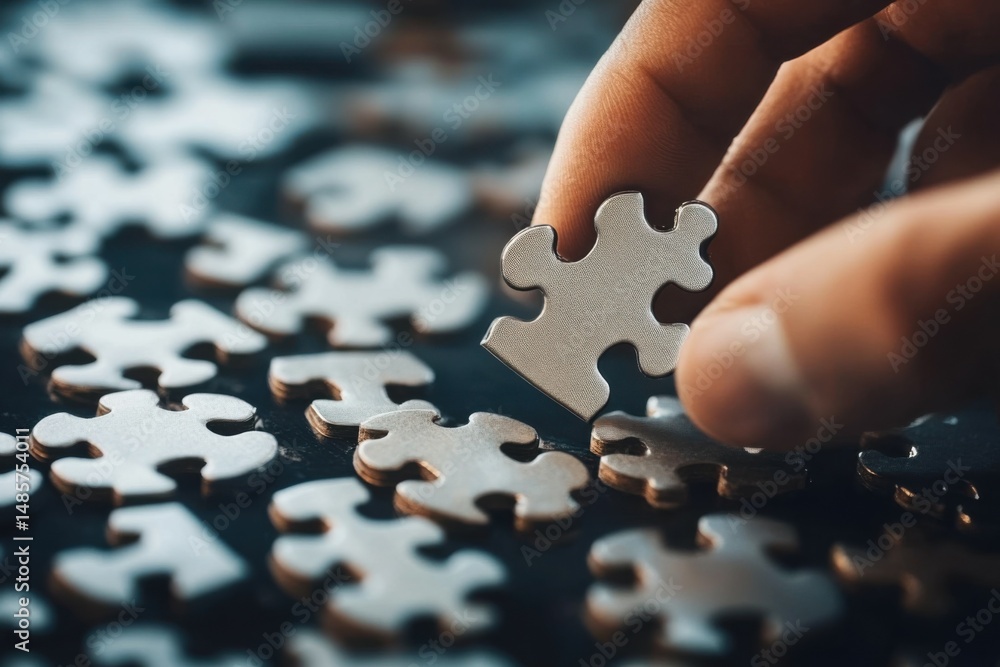 Hand Holding Puzzle Piece Hand Holding Puzzle Piece