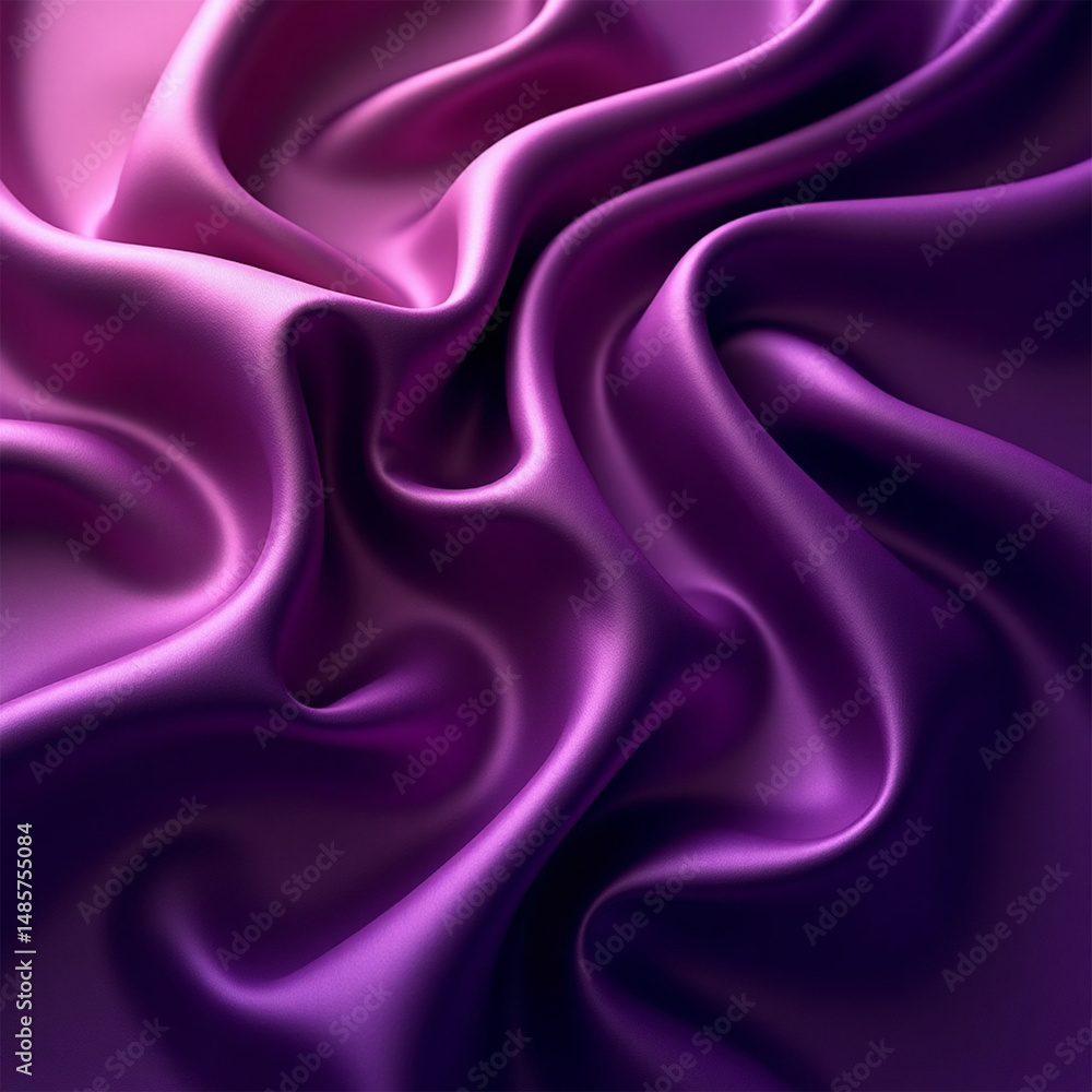 Obraz premium Royal Purple Wave — Hyper-Realistic Silk Fabric Motion