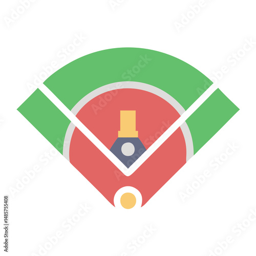 Baseball Field Vector Illustration, Sports Stadium Graphic Design, Baseball Diamond Clipart