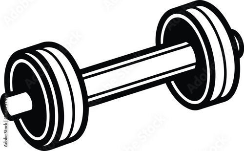 black dumbbell isolated on white