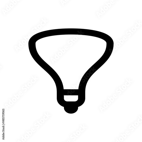 Illustration of a stylized lightbulb with a thick black outline on a white background in simple design