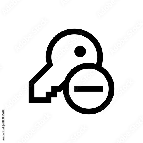 A minimalistic key icon with a minus symbol inside a circle indicating removal or deletion action tool
