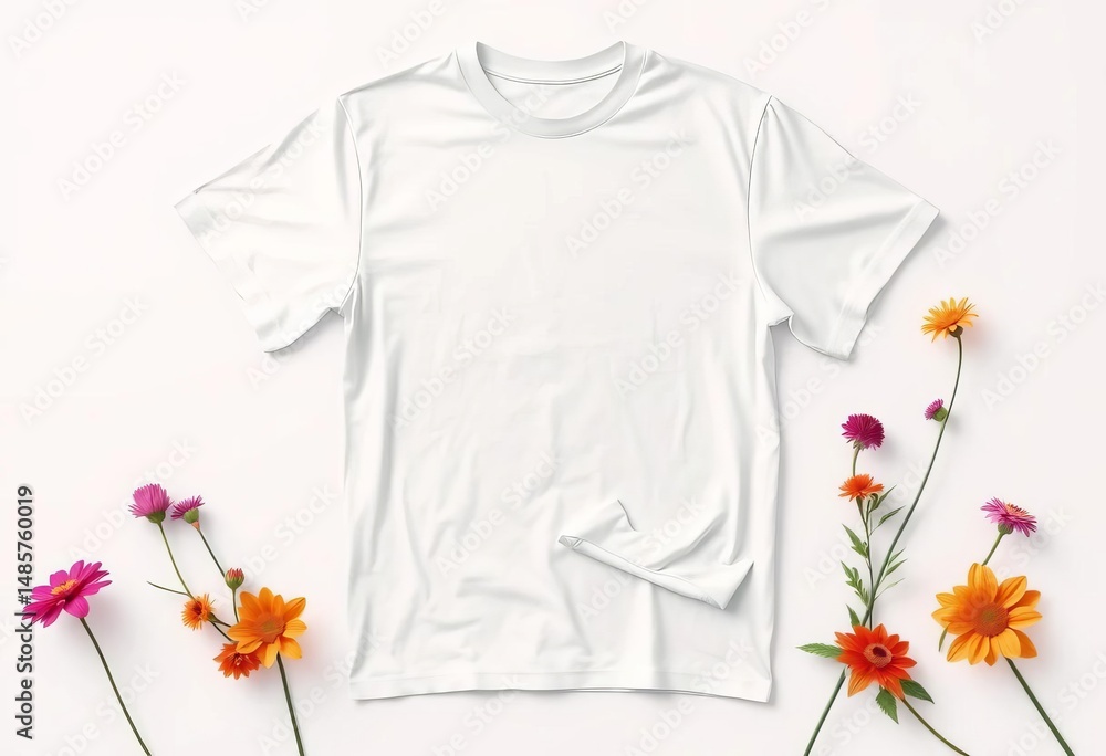 Flat lay vector illustration of an oversized t-shirt; blank template for fashion design, casual, vector Flat lay vector illustration of an oversized t-shirt; blank template for fashion design, casual, vector