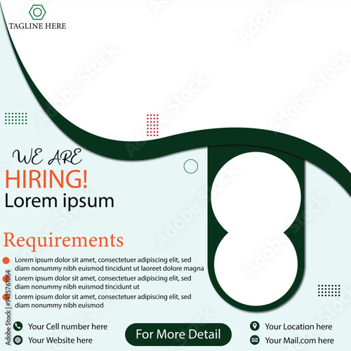 we are hiring social media poster design vector templates