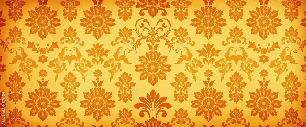 Faded sepia grunge paper, Victorian-era floral damask pattern, elegant, distressed Faded sepia grunge paper, Victorian-era floral damask pattern, elegant, distressed