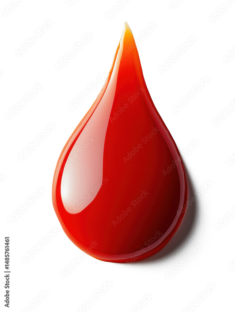 Obraz premium A hot sauce liquids droplet on ground, isolated on white