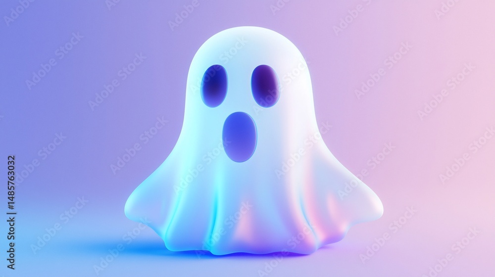 Fototapeta premium Ghost Figure, Neon, Minimalist, Studio