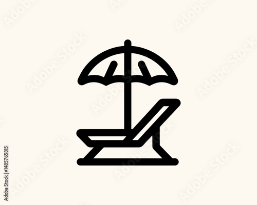 Beachfront chair and umbrella logo design