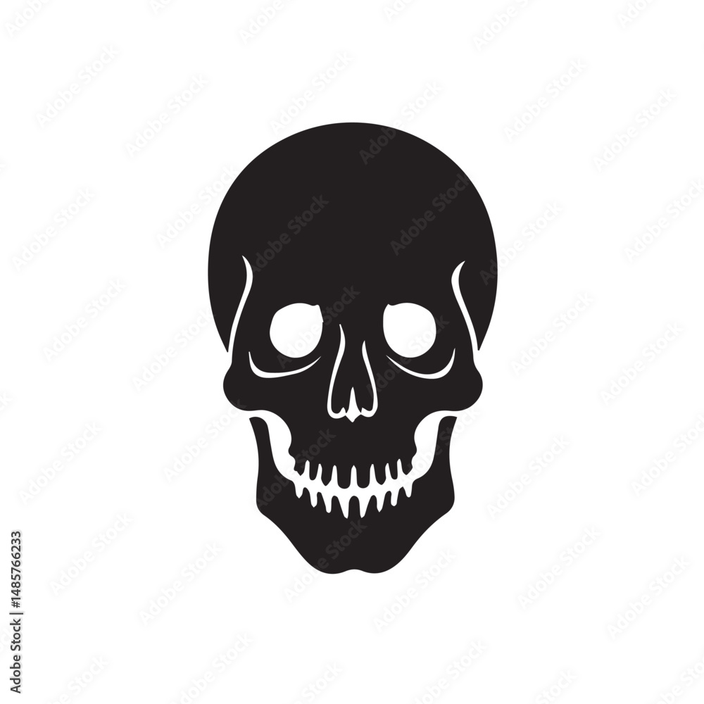 Black vector skull silhouette. Skull Silhouette Icon Vector Design on White Background. Skull vector logo silhouette. Black vector skull silhouette. Skull Silhouette Icon Vector Design on White Background. Skull vector logo silhouette.