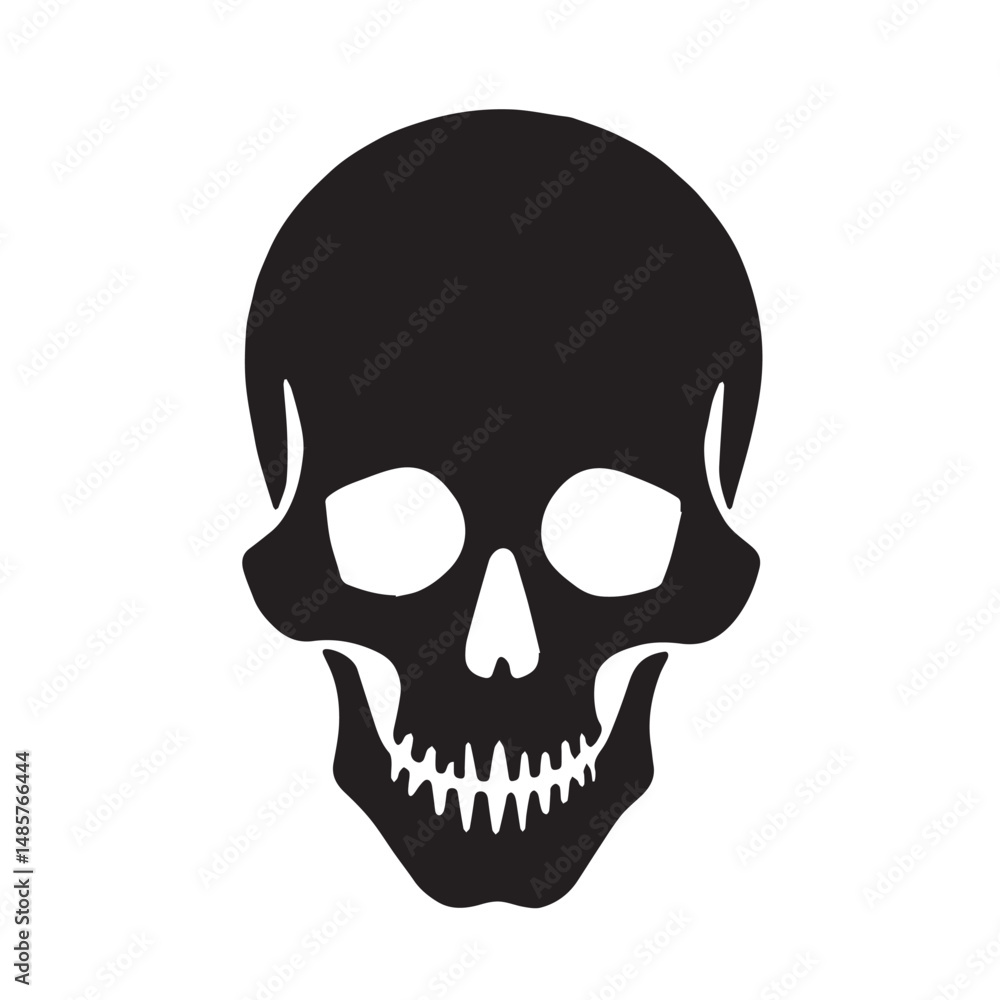 Black vector skull silhouette. Skull Silhouette Icon Vector Design on White Background. Skull vector logo silhouette. Black vector skull silhouette. Skull Silhouette Icon Vector Design on White Background. Skull vector logo silhouette.
