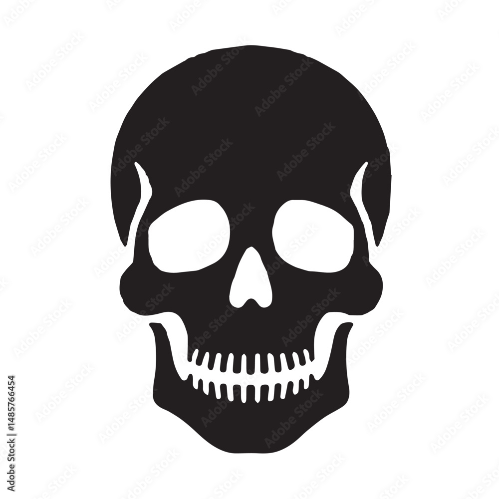 Black vector skull silhouette. Skull Silhouette Icon Vector Design on White Background. Skull vector logo silhouette. Black vector skull silhouette. Skull Silhouette Icon Vector Design on White Background. Skull vector logo silhouette.