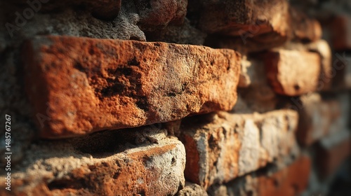 Weathered red bricks with natural texture / Timeless beauty in simplicity and warmth