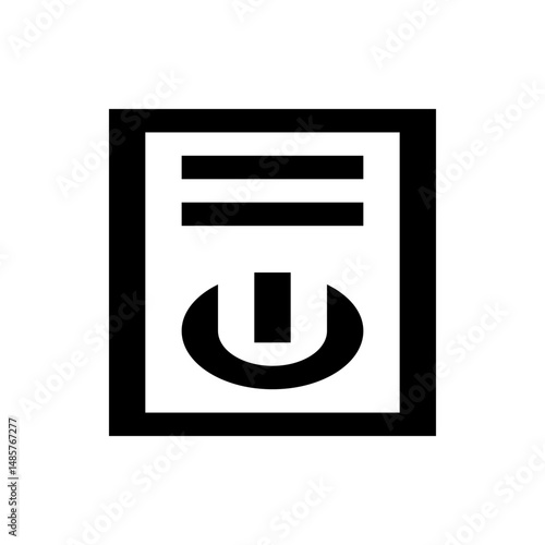 Illustration of a desktop computer tower with a power button and horizontal lines on the front panel