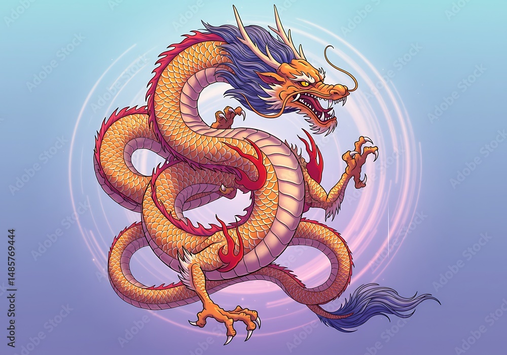 Obraz premium Imperial Dragon's Fury