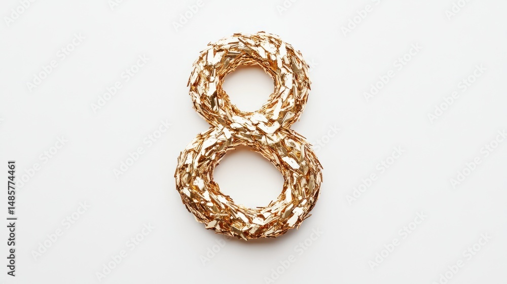 Golden Number Eight: A Festive and Elegant Decoration Golden Number Eight: A Festive and Elegant Decoration