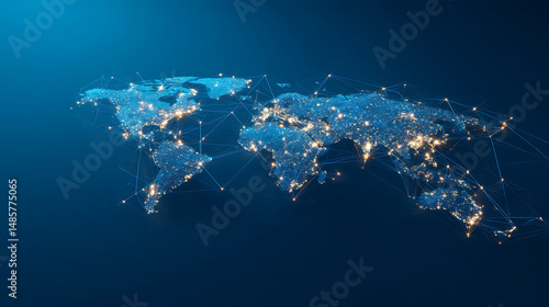 Global Network Visualization Innovative Minimalist World Map for International Business Strategy and Digital Connectivity Expansion 08042025Ryzhkov 22917008 2