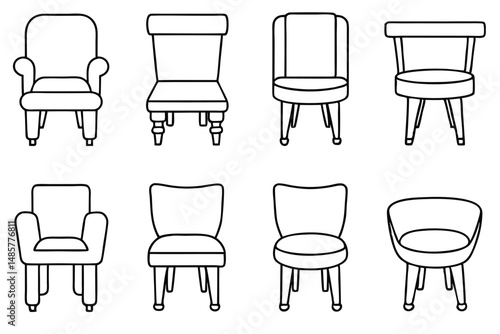 Commode chairs Line art form