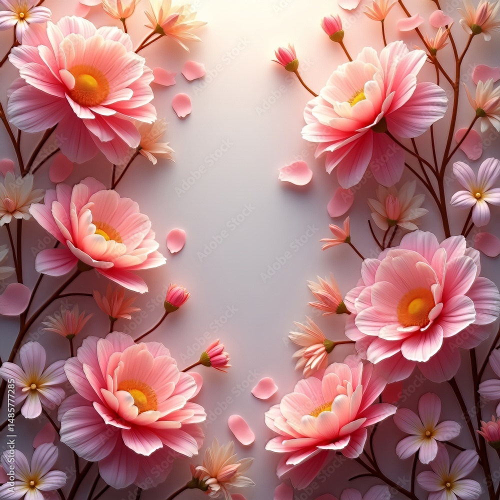 Elegant Bloom A Symphony of Pink Petals in Spring Light Elegant Bloom A Symphony of Pink Petals in Spring Light