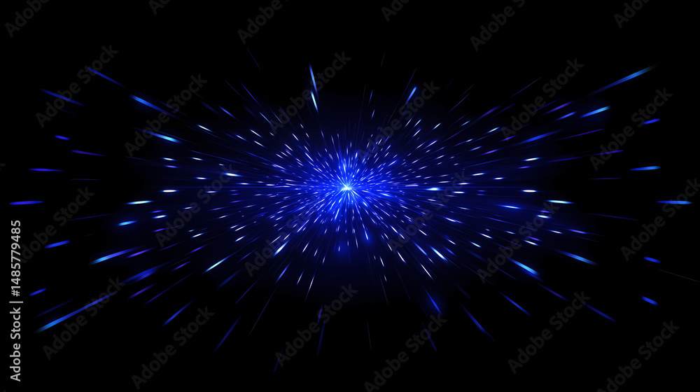 Fototapeta premium Abstract Cosmic Blue Burst