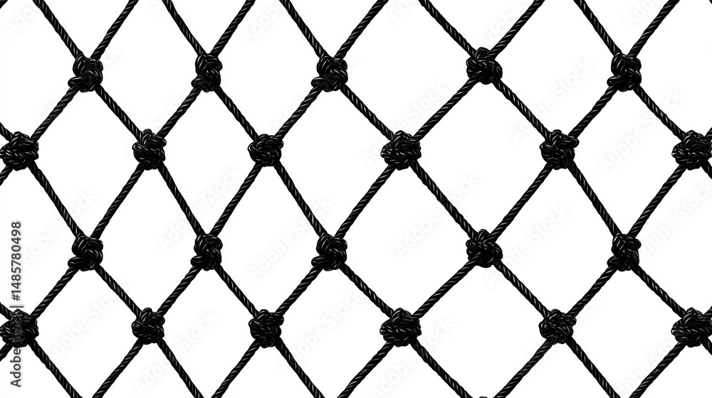 Naklejka premium Black Knotted Netting: A Detailed Close-Up