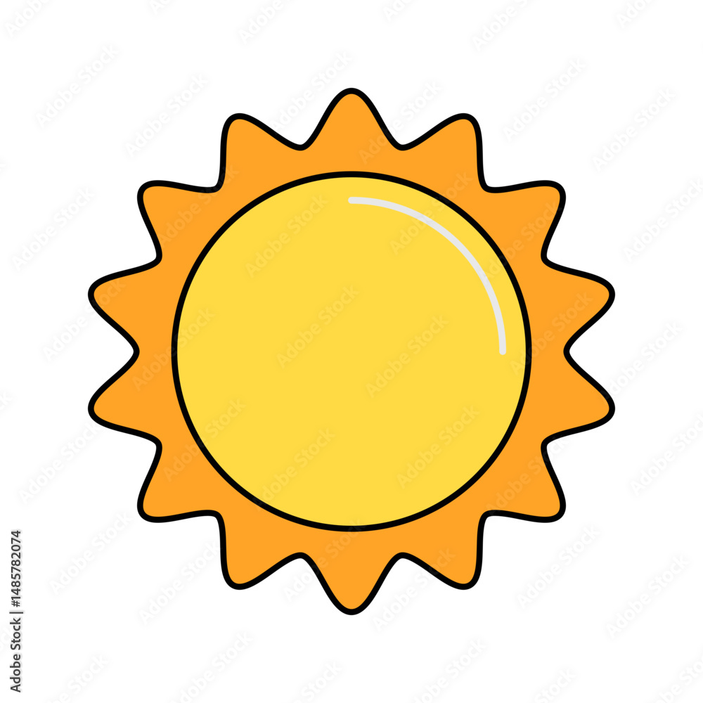 Sun Flat design style, yellow sun icon with rays, symbolizing daytime and nature, great for weather, climate, or environmental visuals. Sun Flat design style, yellow sun icon with rays, symbolizing daytime and nature, great for weather, climate, or environmental visuals.