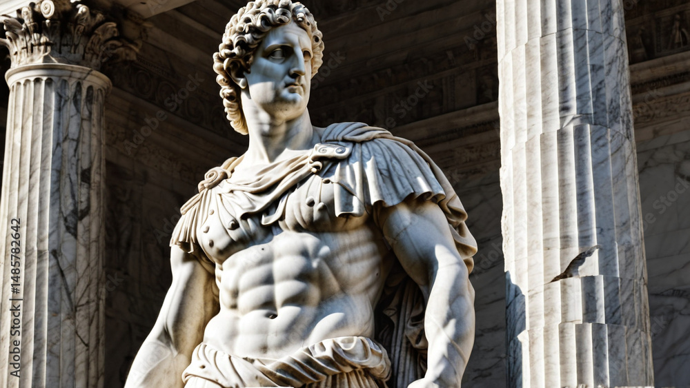 Profile View of Ancient Roman Warrior Sculpture Profile View of Ancient Roman Warrior Sculpture