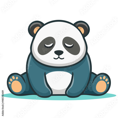 Cute tired panda