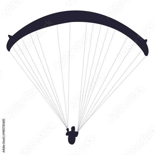 Parachute gliding sport silhouette