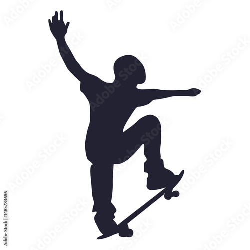 Skateboard sport silhouette
