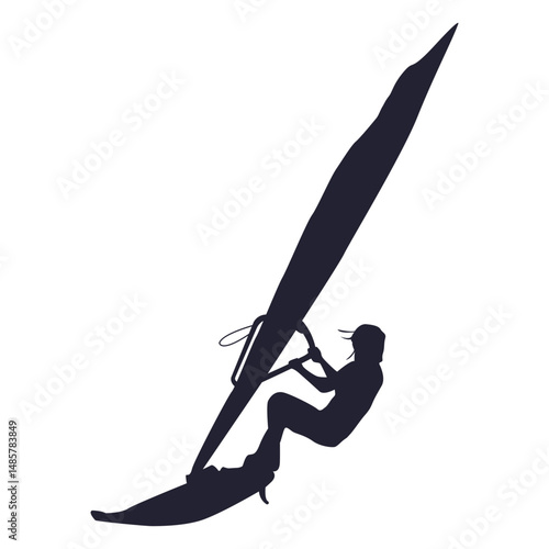 Windsurfing sport silhouette