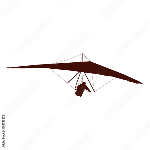 Hang gliding flight sport silhouette