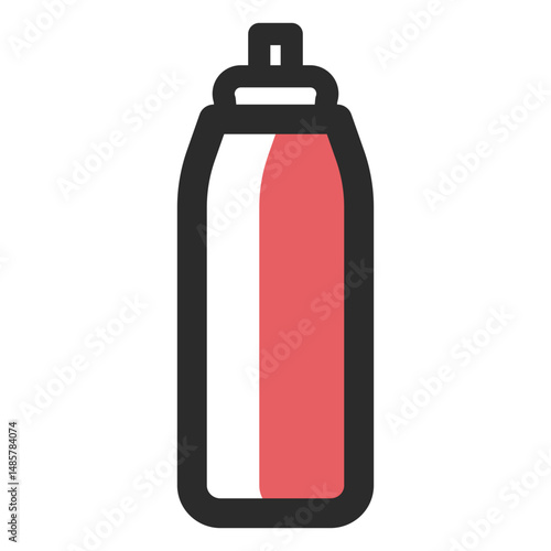 Sports water bottle colored stroke