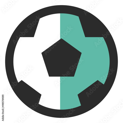 Football ball colored stroke icon