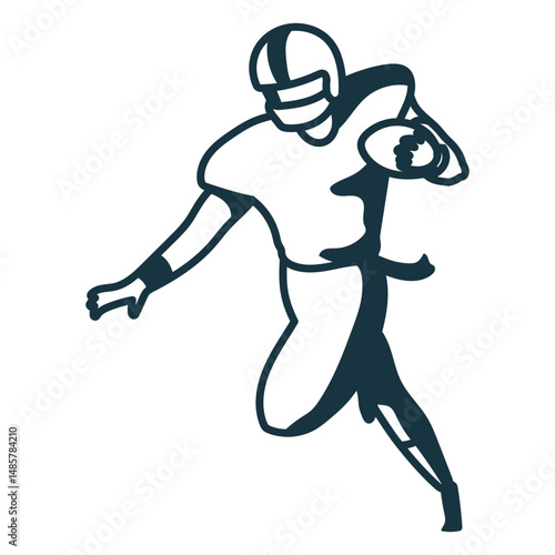 Player outfit football helmet ball stroke