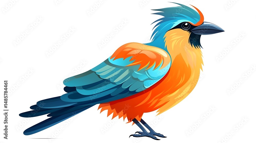 Obraz premium Flat Isolated Bird Animal Icon Stock Vector Cartoon Illustration