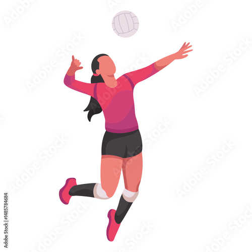 Volleyball player flat