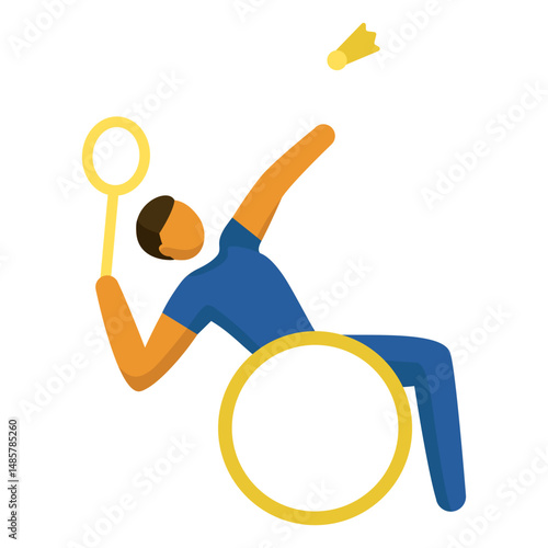 Paralympic sport pictogram para badminton flat