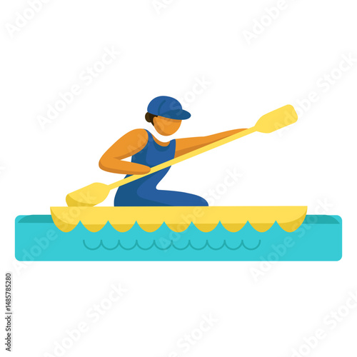 Paralympic sport pictogram rowing flat