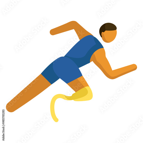 Paralympic sport pictogram running flat