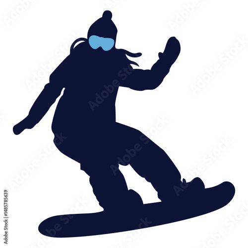 Snowboarding sport silhouette