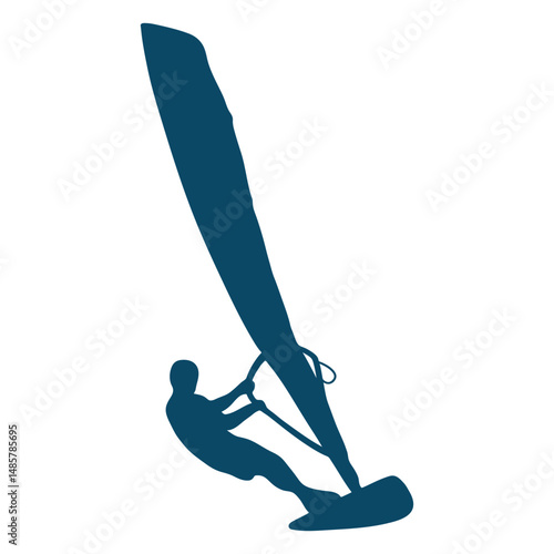 Windsurfing sport silhouette windsurfing